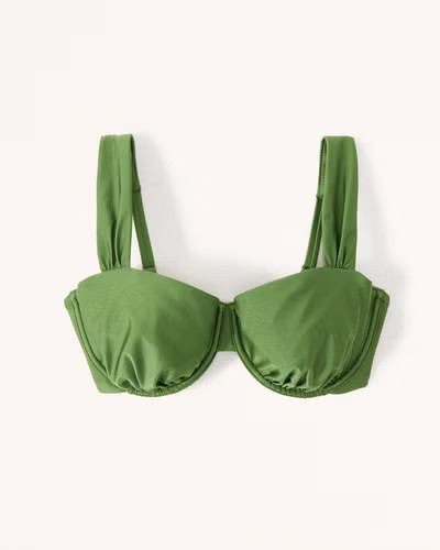 Curve Love Wide Strap Pleated Underwire Bikini Top | Abercrombie & Fitch (US)
