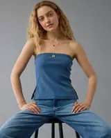 AE Main Squeeze Side Slit Tube Top | Aerie