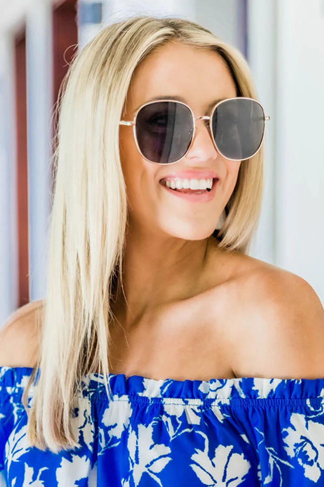 Smoke In Mirrors Square Metal Sunglasses Smoke | The Pink Lily Boutique
