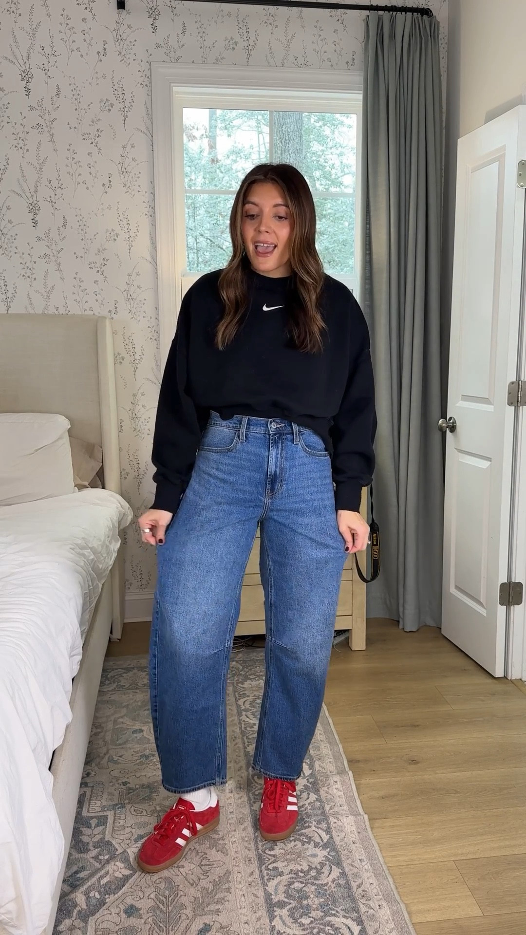 Old navy barrel leg jeans 49% off now!! I wear a size 4 tall. 

#LTKTall #LTKSaleAlert #LTKOver40