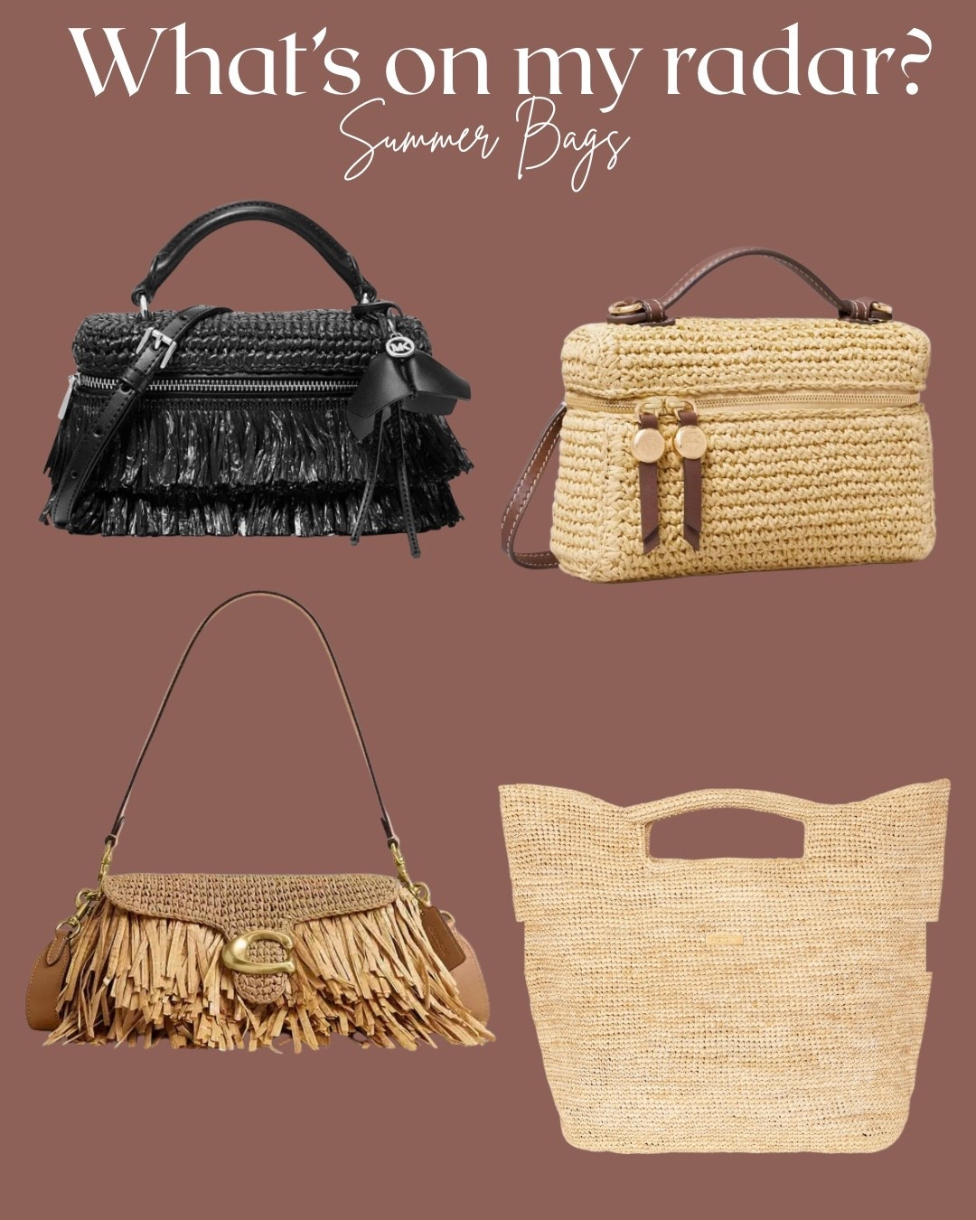 Summer bags on my radar. #handbags #raffia #vacationbags