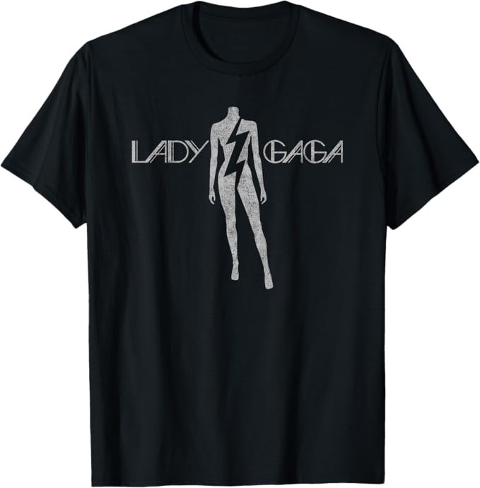 Official Lady Gaga Lightning White Logo T-Shirt | Amazon (US)