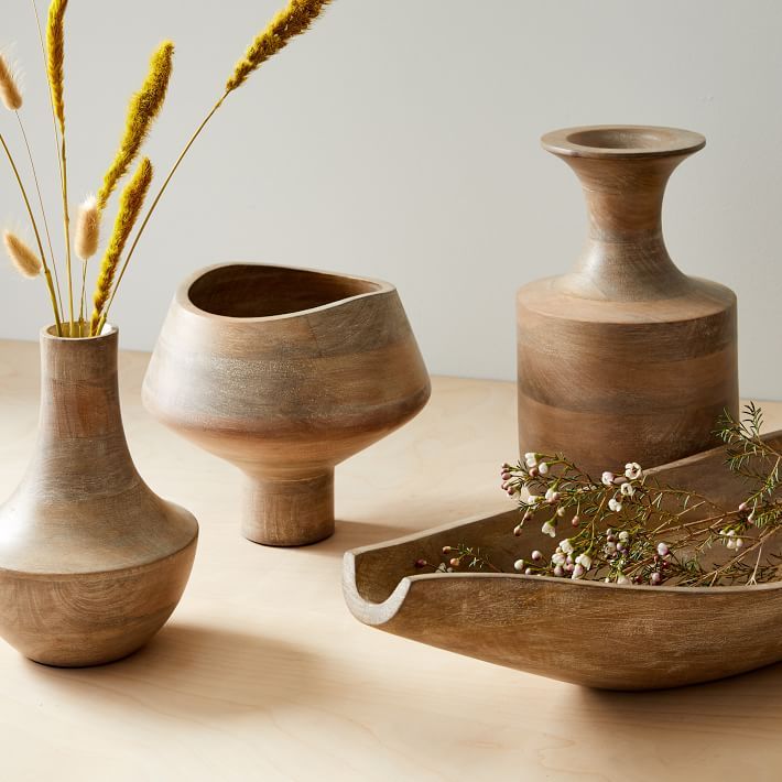 Coastal Natural Wood Bowls &amp; Vases | West Elm (US)