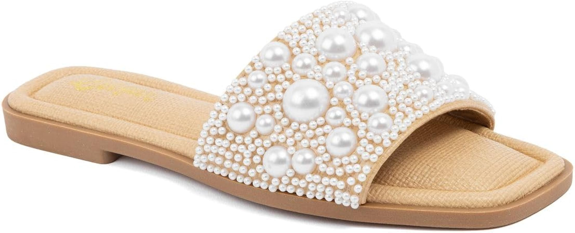 Sugar Women's Slide Sandals – Stylish Slip-On Flats for Casual, Dressy, Beach, or Pool Wear | Amazon (US)