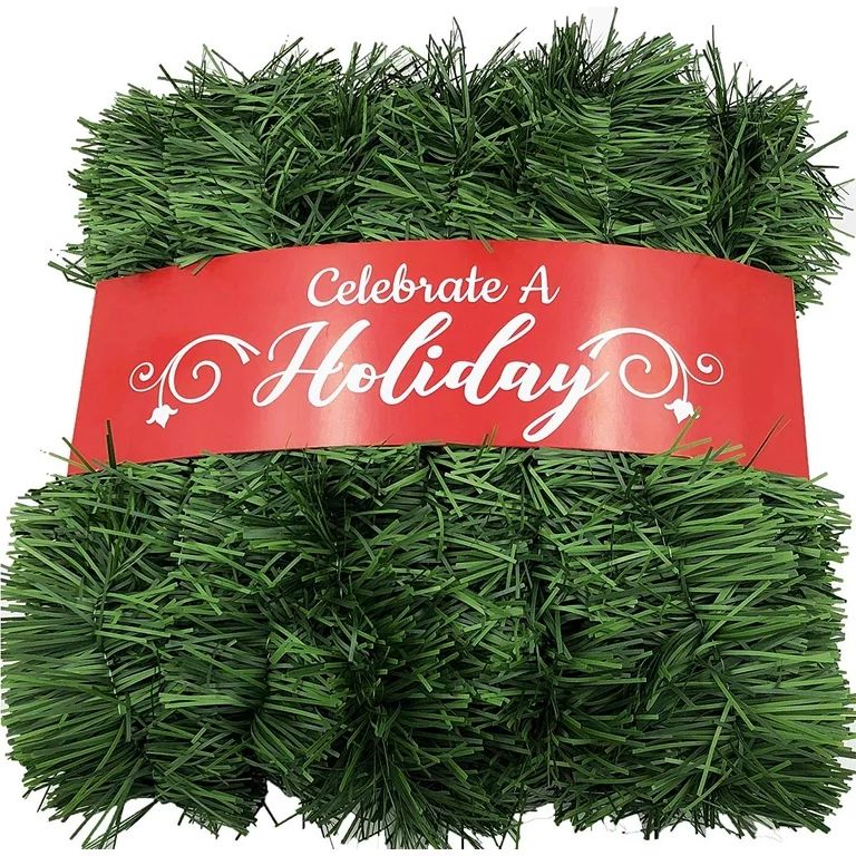 50 Foot Garland for Christmas Decorations - Non-Lit Soft Green Holiday Decor for Outdoor or Indoo... | Walmart (US)