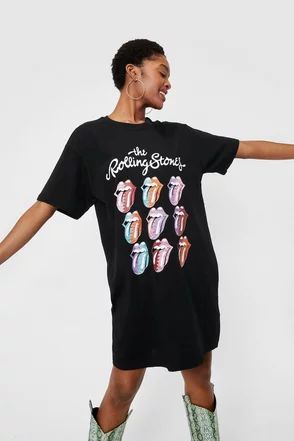 The Rolling Stones Graphic Band T-Shirt Dress | Nasty Gal (US)