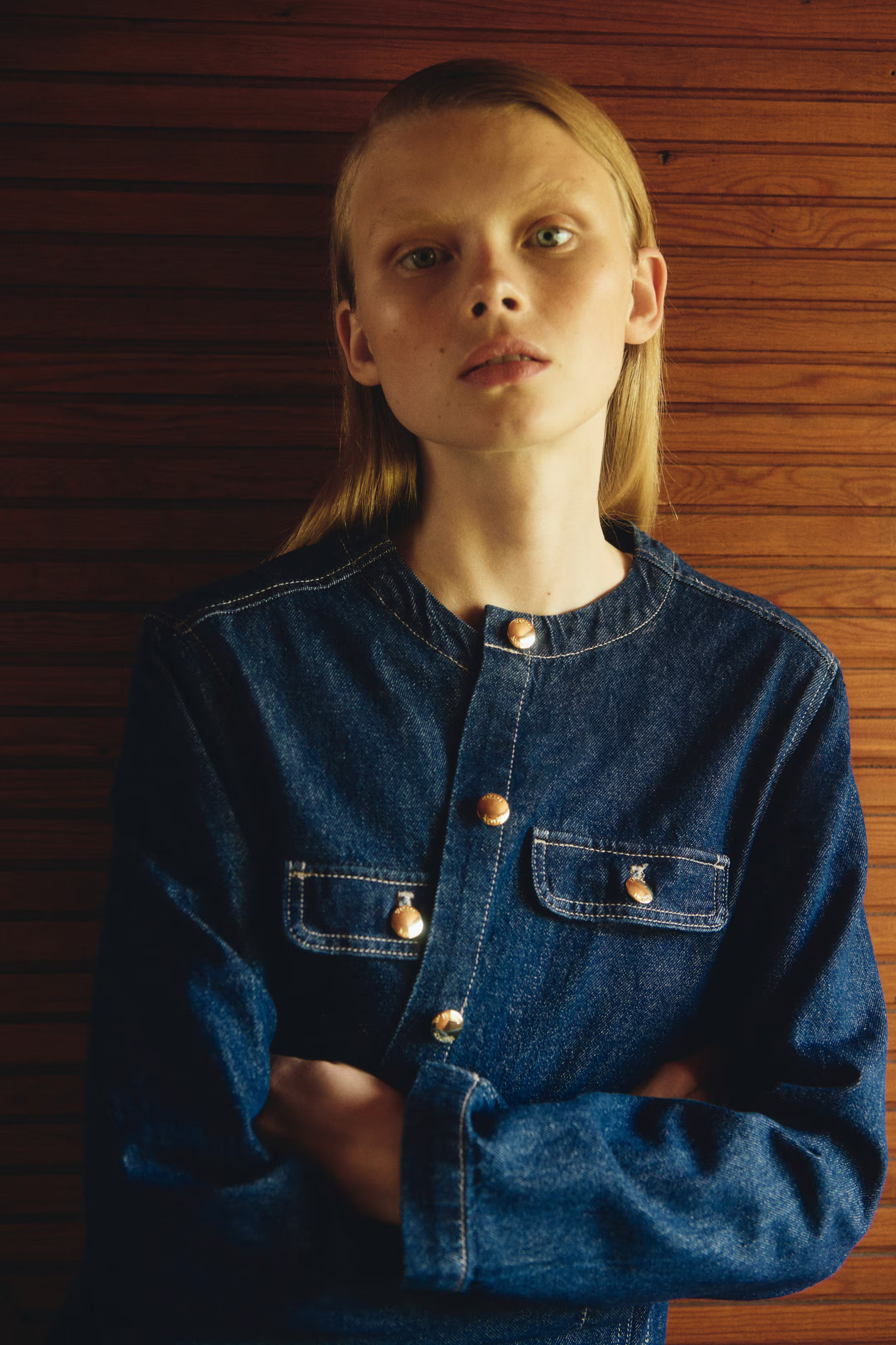 Collarless Denim Jacket | H&M (US + CA)