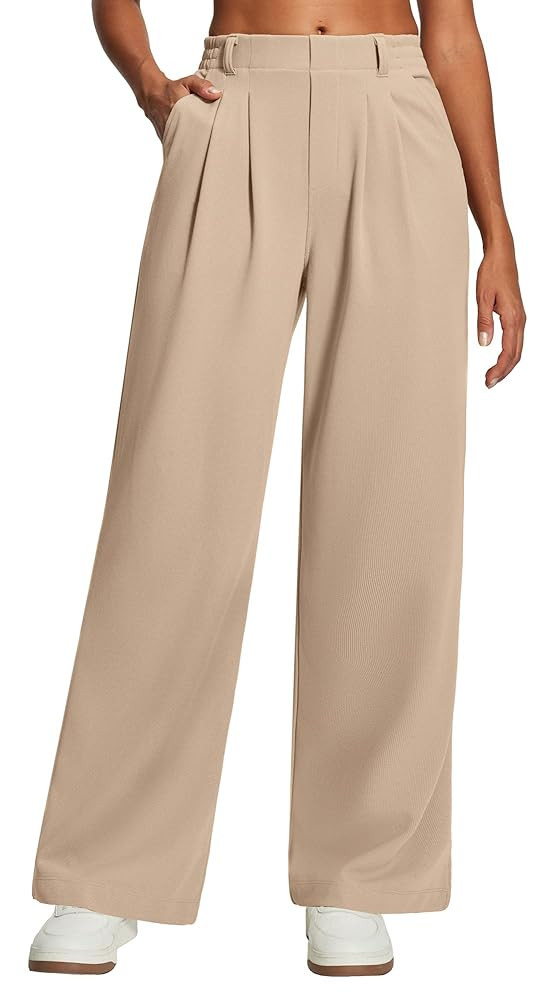 Heathyoga Wide Leg Stretchy Work Pants Women Pull on Dress Pants High Waisted Business Casual Tro... | Amazon (US)