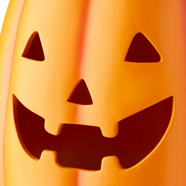 Halloween Tall Orange Ceramic Clay Jack-o'-Lantern Outdoor Decoration, 13.4 in, by Way to Celebra... | Walmart (US)