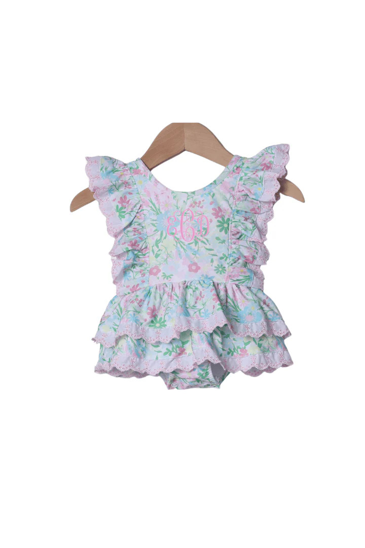 Ellie Floral Ruffle Swimsuit | The Smocked Flamingo