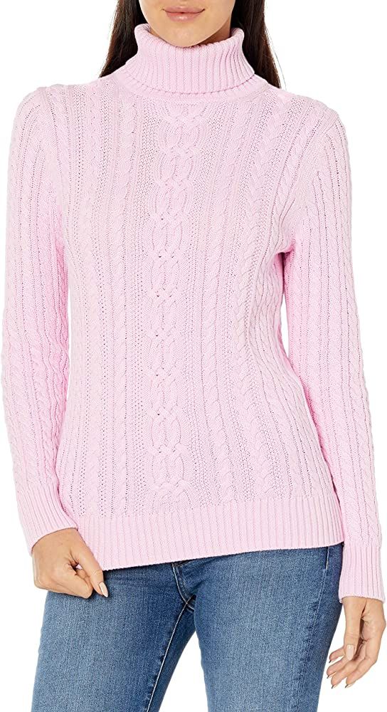 Amazon Essentials Women's Fisherman Cable Turtleneck Sweater | Amazon (US)