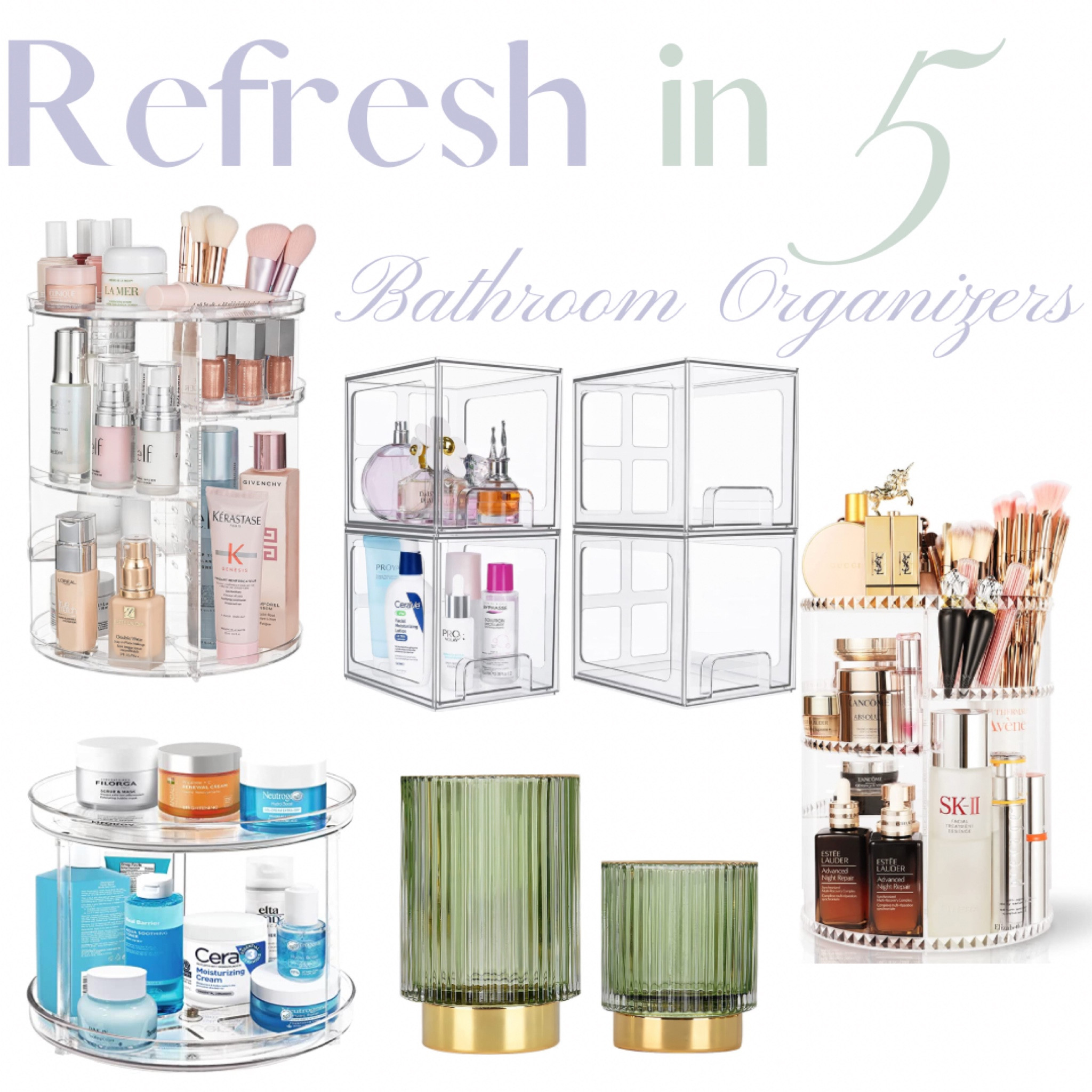Refresh in 5 - bathroom organizers home organization, bathroom organization, storage Fine’s make up storage spinner storage, spinner organization, acrylic storage units

#LTKunder100 #LTKhome #LTKunder50