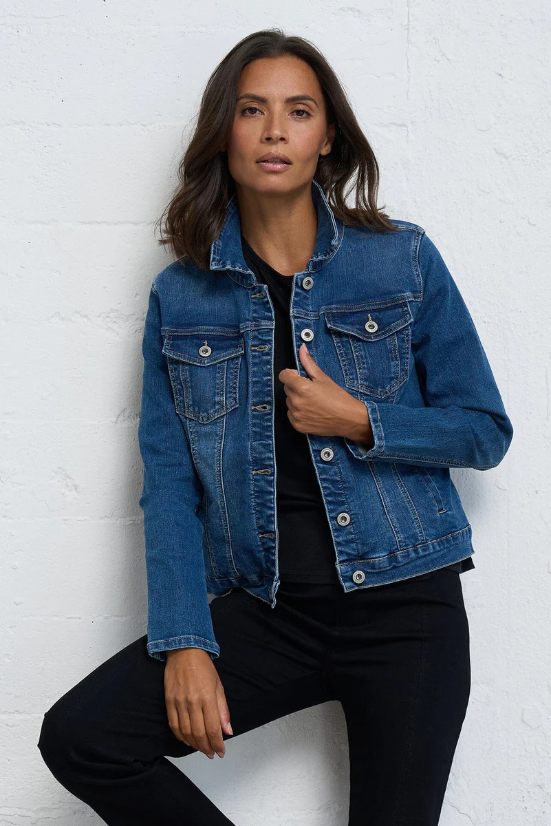 Classic Stretch Jean Jacket for Women | Franne Golde | Franne Golde