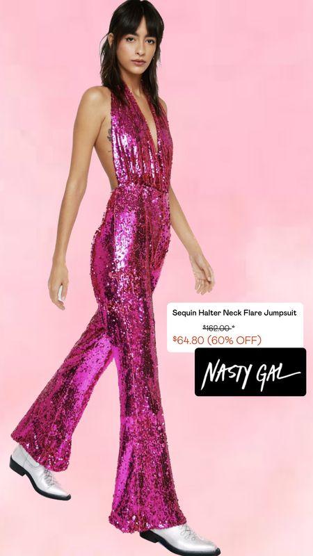 Rock out strong with our Barbie summer, by wearing this sequin pink jumpsuit. Whether you were going on a bachelorette weekend, Nashville weekend, girls, trip, girls weekend or just to a Barbie themed party is jumper is perfect.

#LTKFind #LTKstyletip #LTKsalealert