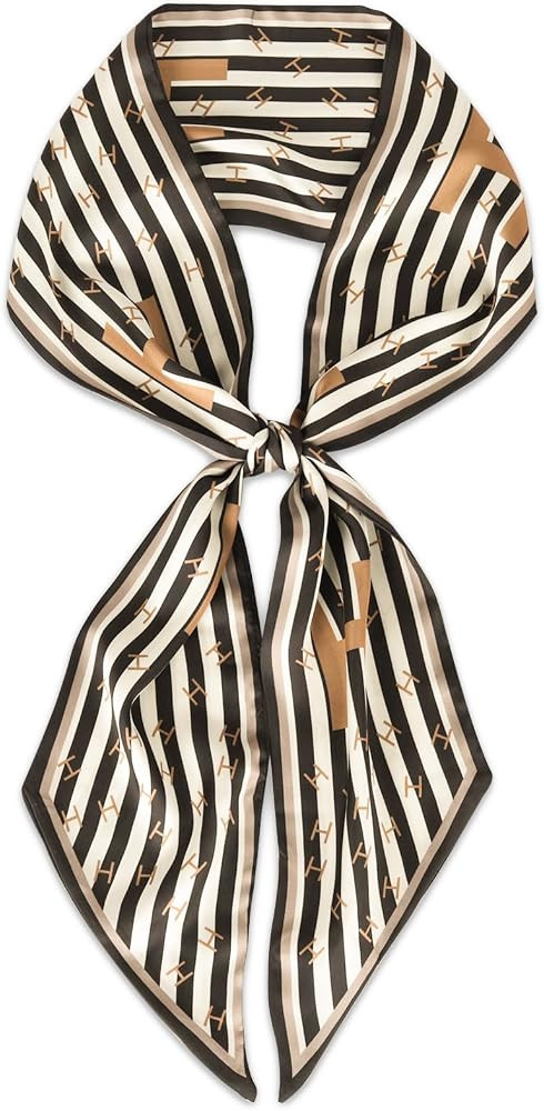 EXTREE Satin Scarf Mulberry Silk Printed Head Wrap Hair Band 7"" x 59"" | Amazon (US)