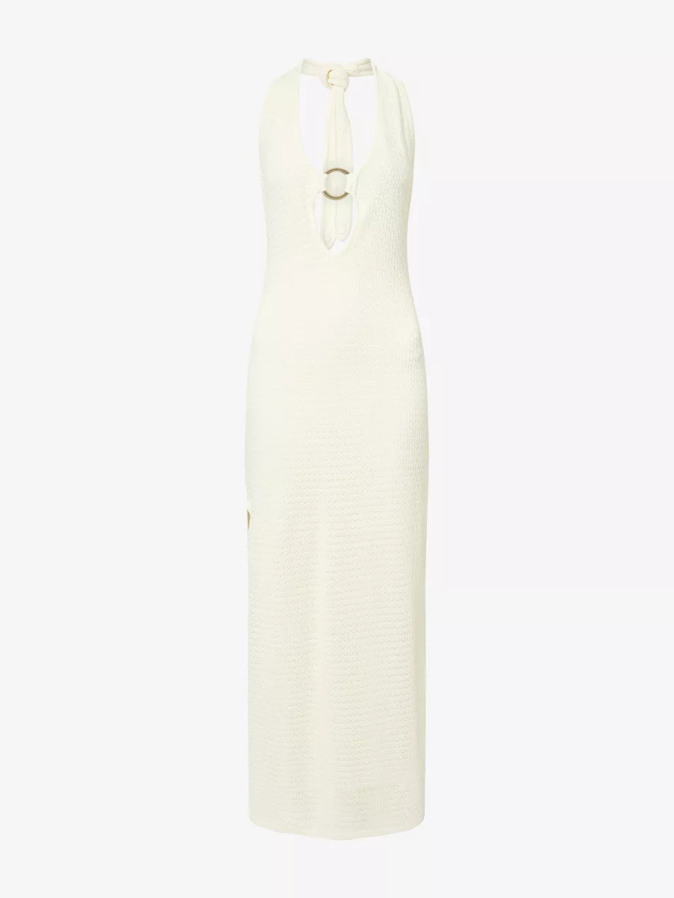 Montego Ring-Detail Crochet-Knit Maxi Dress | Selfridges