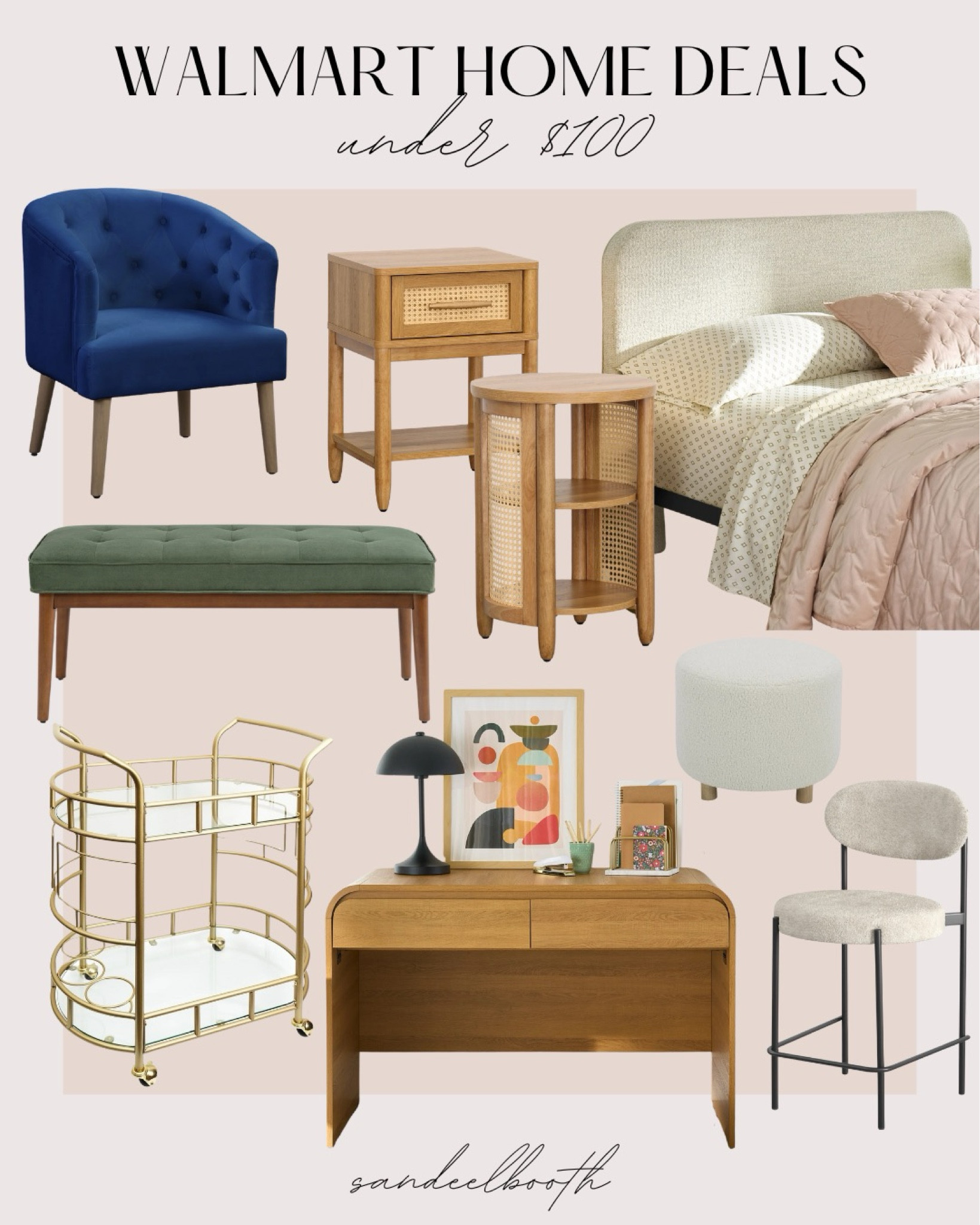 Walmart home deals! 

Walmart finds - Walmart home - home furniture - home finds - headboard - accent chair - bench - bar cart 

#LTKHome