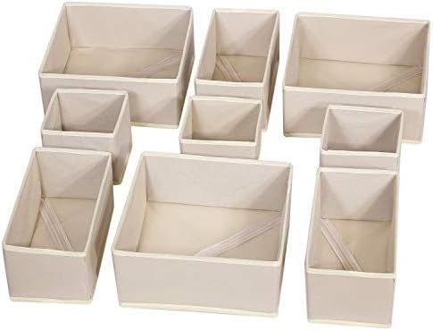 DIOMMELL 9 Pack Foldable Cloth Storage Box Closet Dresser Drawer Organizer Fabric Baskets Bins Co... | Amazon (US)