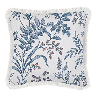 Marielle Sapphire Sunbrella Fringed Outdoor Pillow | Ballard Designs, Inc.