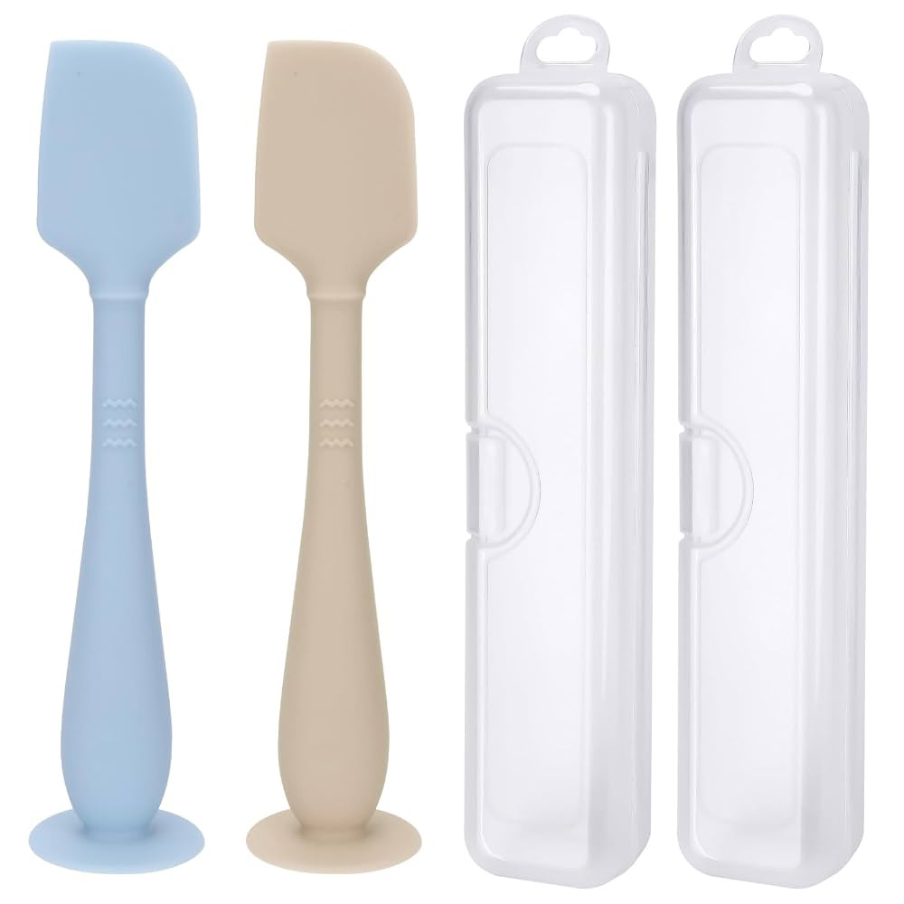 2 Pack Diaper Cream Spatula with Hygienic Travel Case, Butt Spatula Baby with Suction Base, Baby ... | Amazon (US)