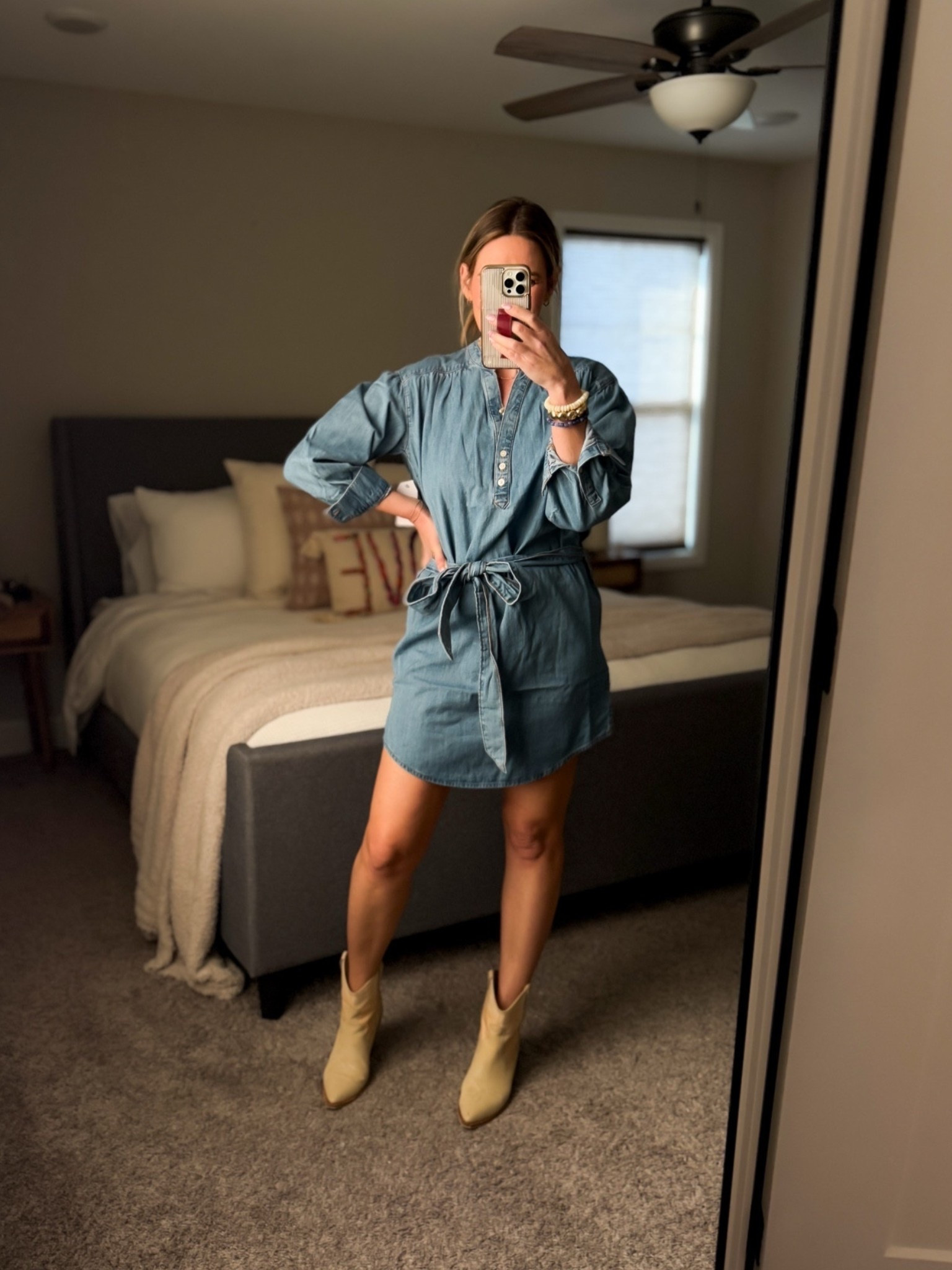 Denim dress from Walmart. How cute is this?! I’m 5’4” and it may feel a little short if you’re much taller than me. This would be so cute for everyday style or a rodeo outfit too with boots. 

#LTKSeasonal #LTKOver40 #LTKootd