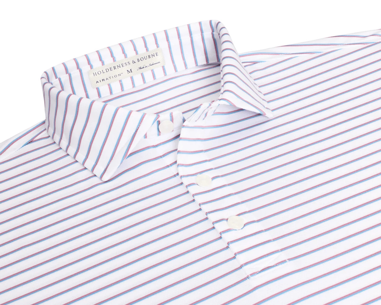 The Springer Shirt: White/Faded Mauve/Vista Blue | Holderness & Bourne