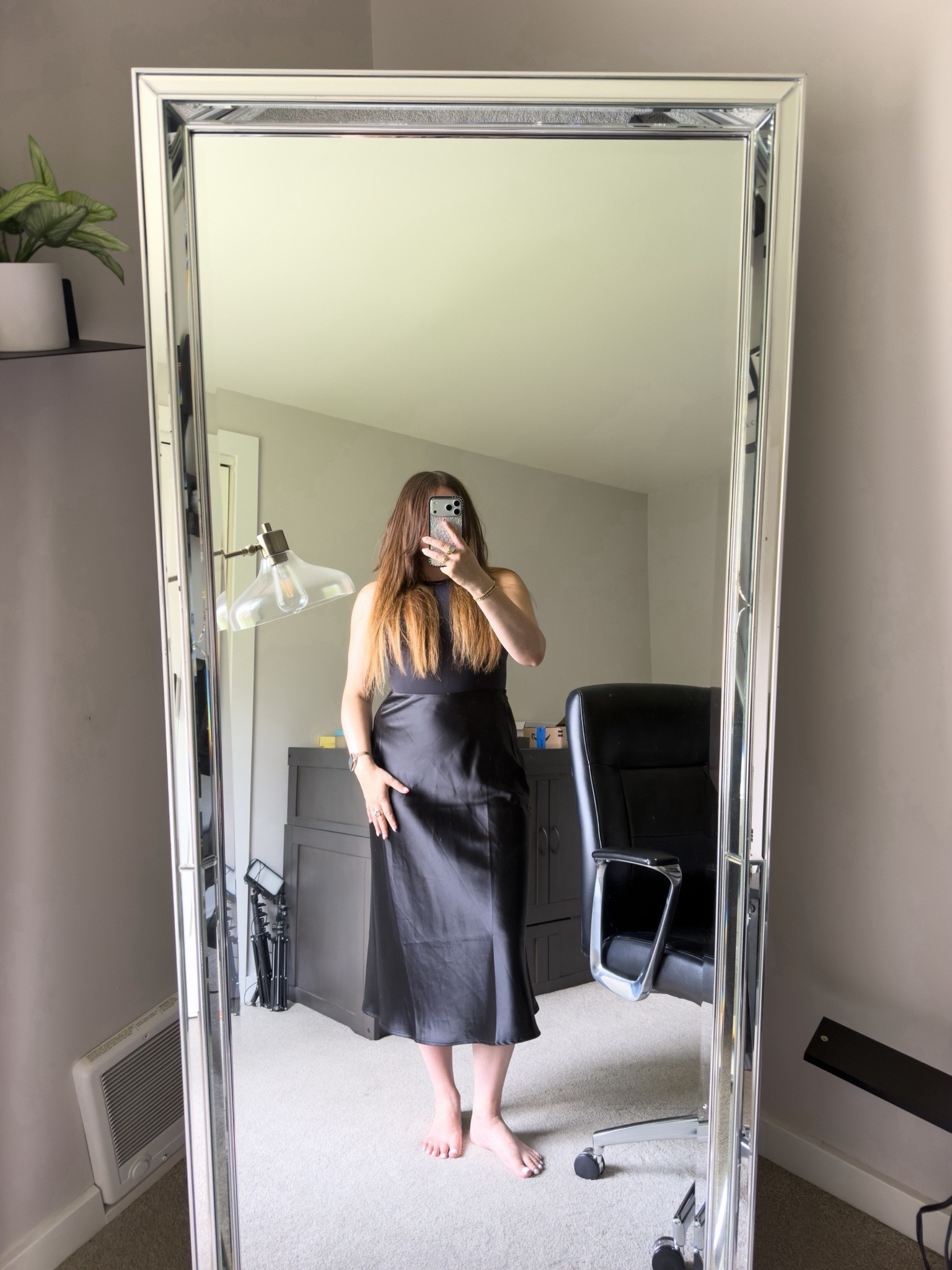 What I wore to teach my marketing class! I love this satin skirt too, it got a ton of compliments and was perfect for a work day.

#LTKootd #LTKMidsize #LTKWorkwear