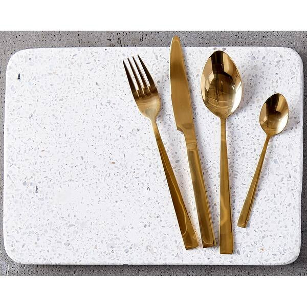 Flatware Stainless Steel Karat Gold 16PC Set - None - Bed Bath & Beyond - 32576818 | Bed Bath & Beyond