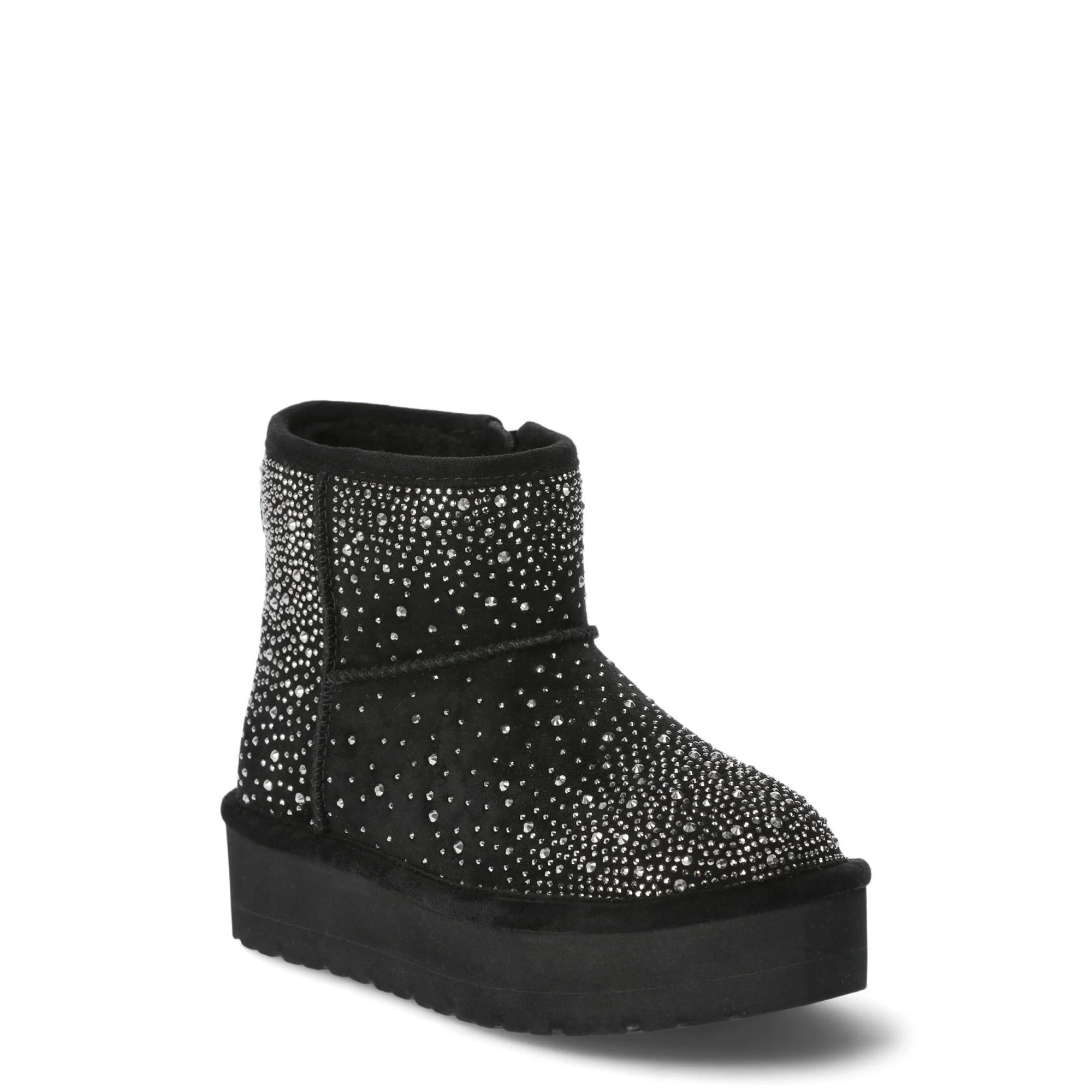 Madden NYC Little Girl & Big Girl Shearling Rhinestone Boot | Walmart (US)