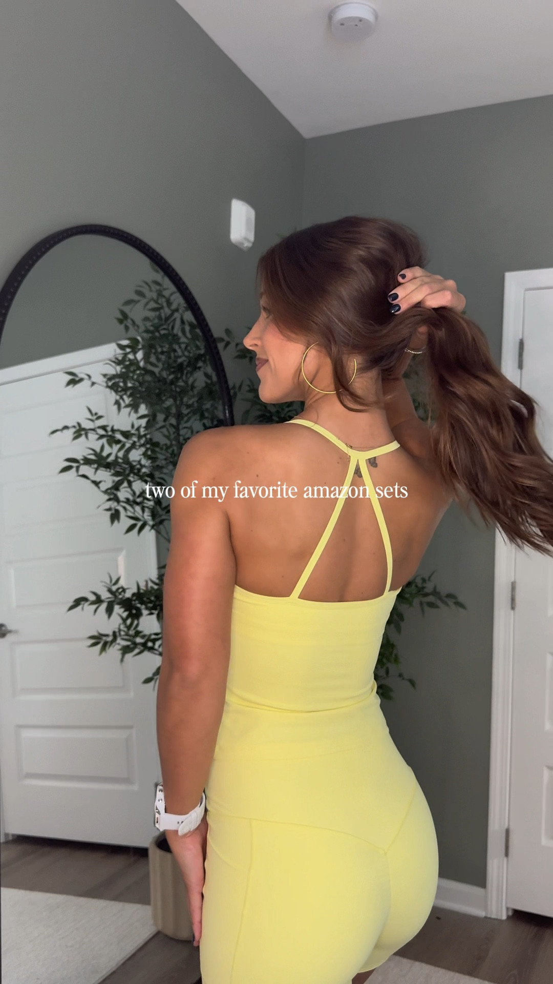 wearing size small in both sets 💛