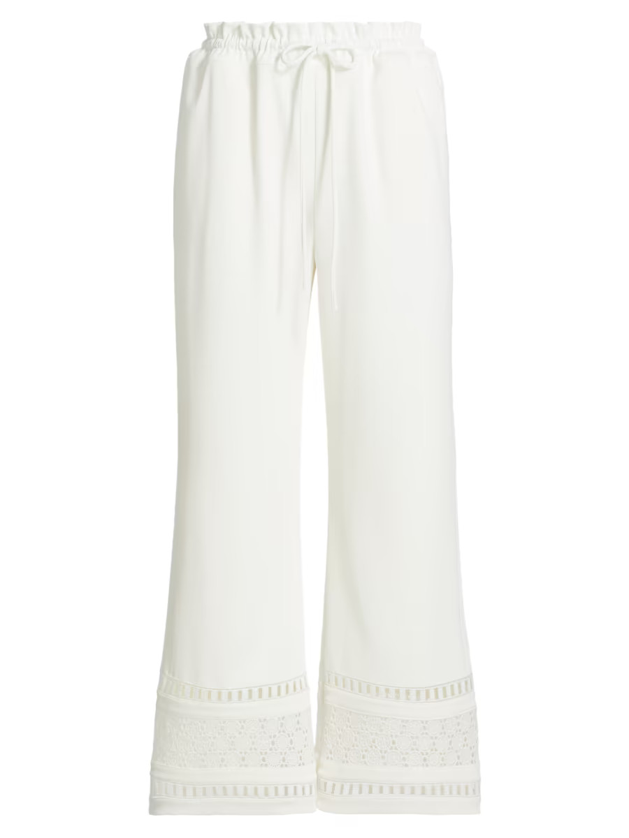 Rosa Lace-Trimmed Straight-Leg Pants | Saks Fifth Avenue