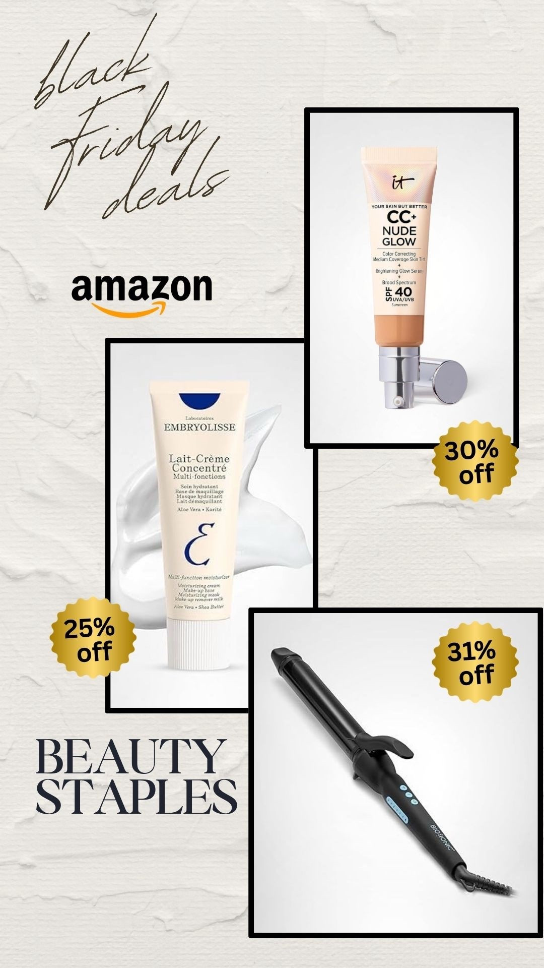 Beauty staples on sale on Amazon! I always get asked how I curl my hair and this is the my favorite curling iron I use! 

#LTKSaleAlert #LTKCyberWeek