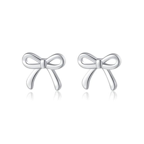 SLUYNZ Solid 925 Sterling Silver Tiny Bow Earrings Stud for Women Teens Small Bowknot post Stud E... | Amazon (US)
