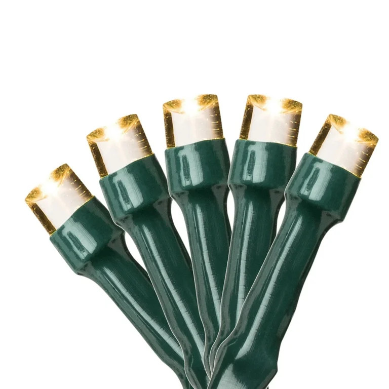 Holiday Time 50-Count Battery-Operated 8-Function Warm White LED Micro Christmas Lights, with Gre... | Walmart (US)