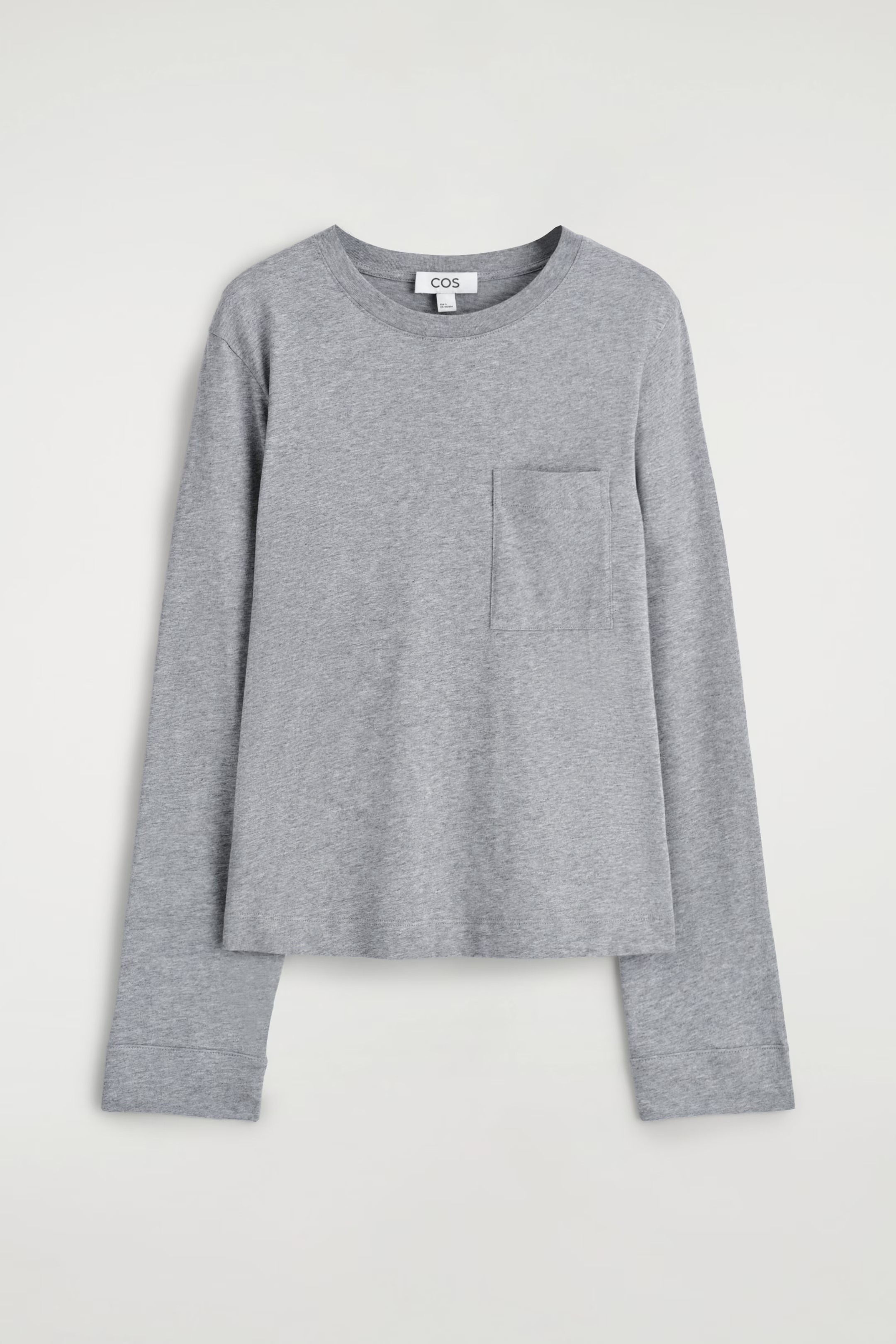 COTTON LONG-SLEEVED T-SHIRT - GREY MÉLANGE | COS GB | COS UK