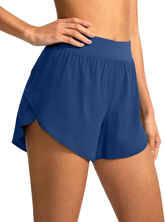 Soothfeel High Waisted Athletic Running Shorts for Women Dolphin Short High Split Quick Dry Gym W... | Amazon (US)
