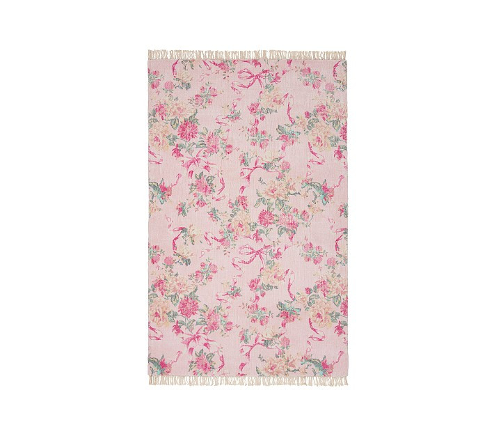 LoveShackFancy Cabbage Rose Wool-Blend Rug | Pottery Barn Kids