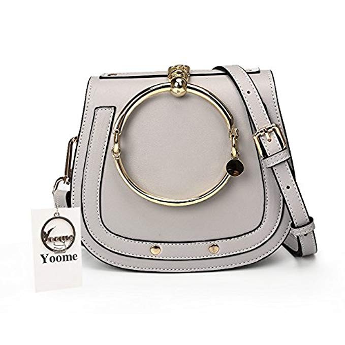 Yoome Women Punk Circular Ring Handle Handbags Small Round Purse Crossbody Bags For Girls | Amazon (US)