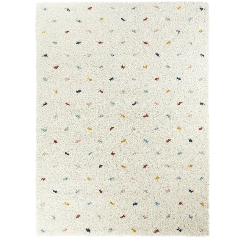 Cassiday Dot Rainbow Colored Shag Area Rug | Wayfair North America