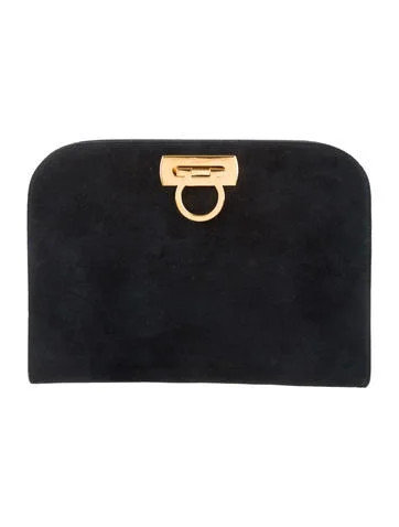 Salvatore Ferragamo Suede Clutch | The Real Real, Inc.
