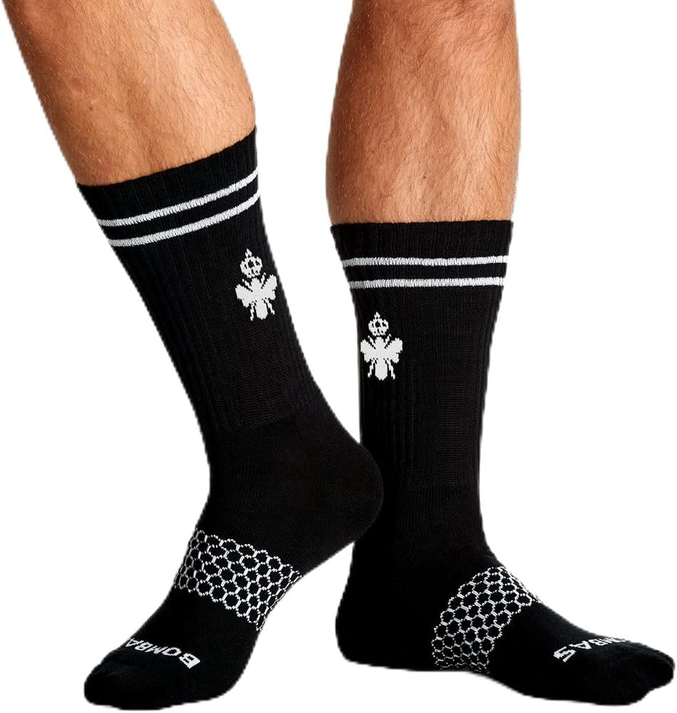 BOMBAS 5 PACK Mens Calf Socks Black LARGE | Amazon (US)