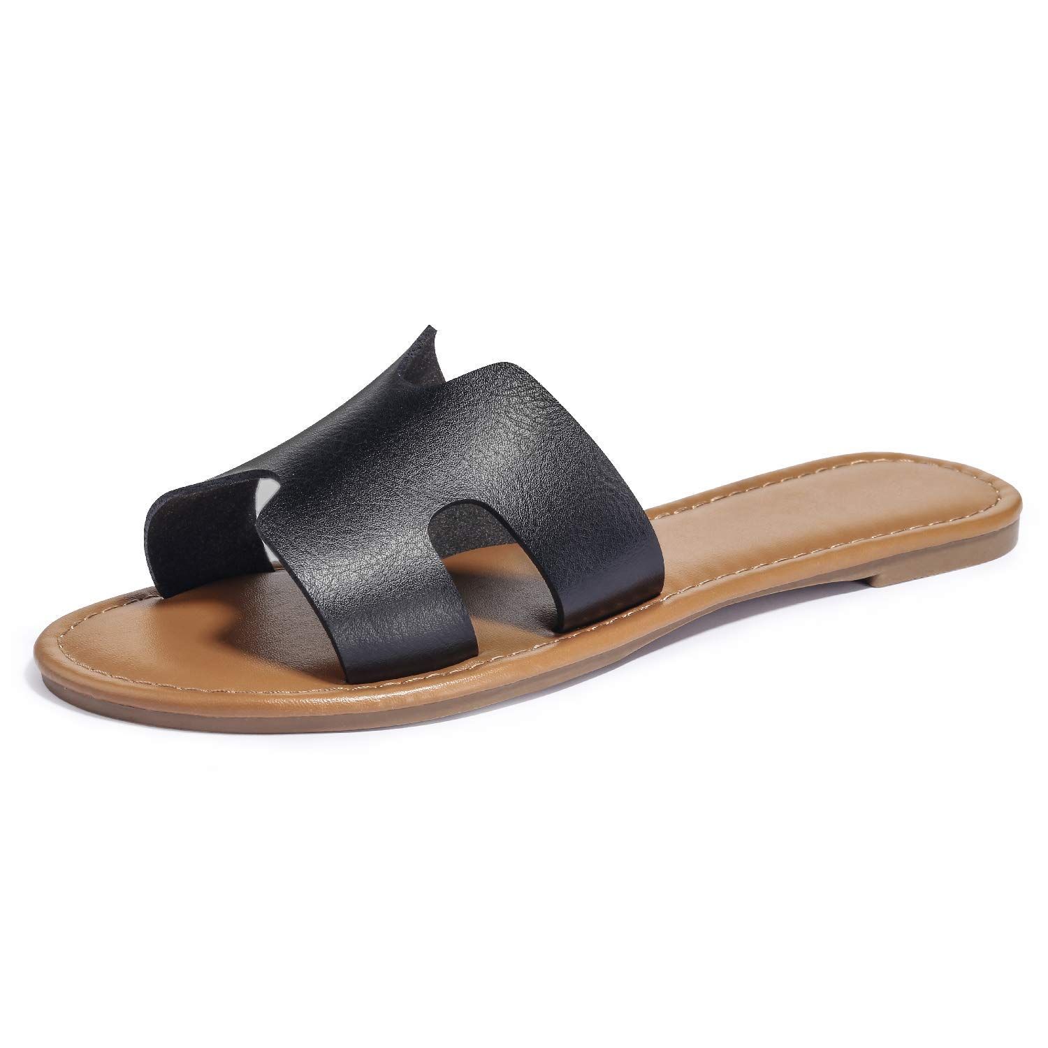 Susanny Slides for Women Flat Sandals Lightweight Slippers H Beach Sandles Summer Shoes | Amazon (US)