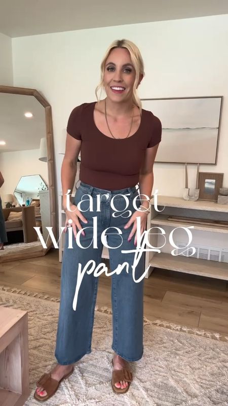 Target wide leg pants now come in denim and they are on sale for $22! I am wearing a size 2! They come in so many colors but love the denim and how perfect they are for spring. I’ll show a try on haul in stories too! So many great target deals happening this week 😍

#LTKfindsunder50 #LTKsalealert #LTKmidsize
