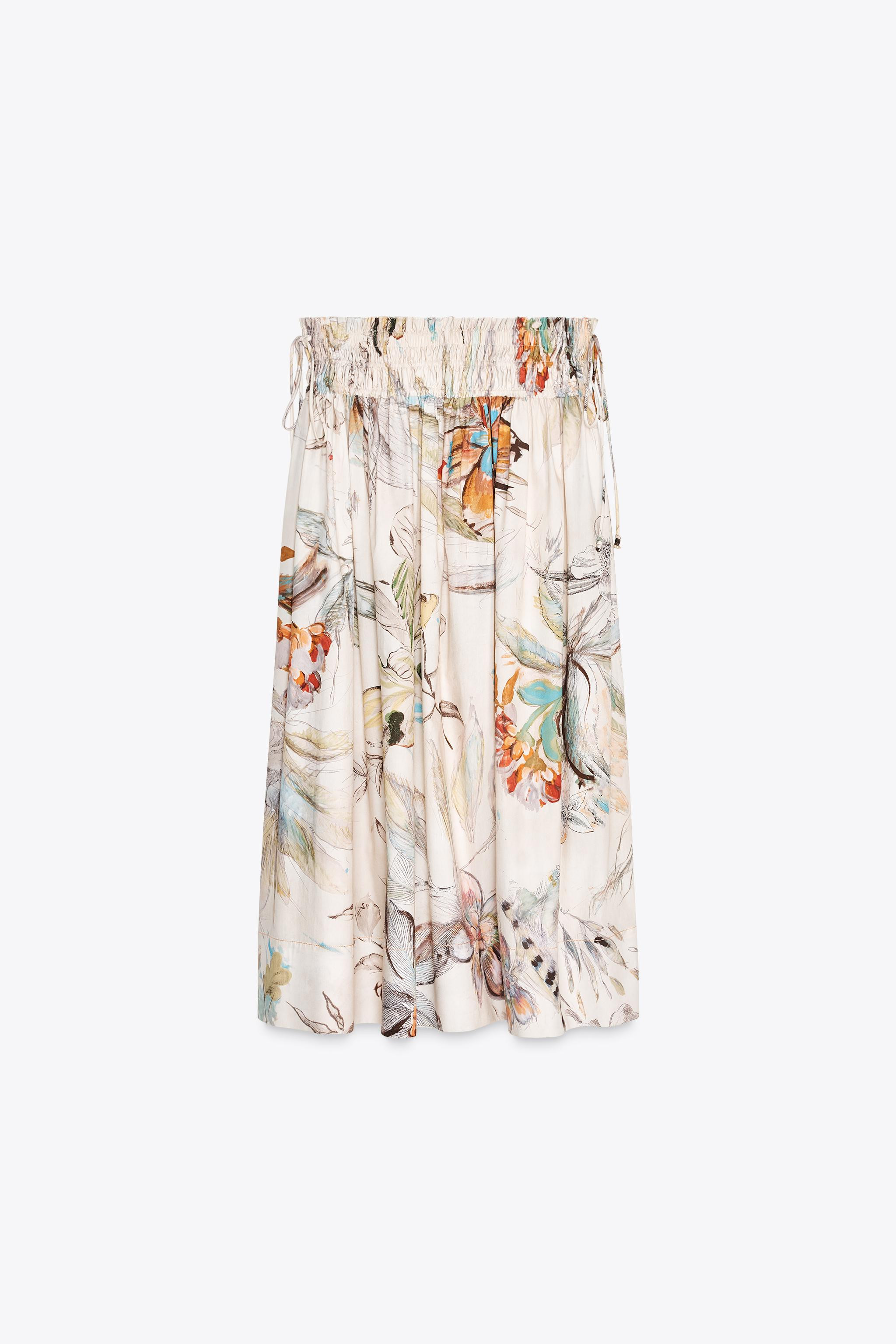 ZW COLLECTION PRINTED MIDI SKIRT | Zara US