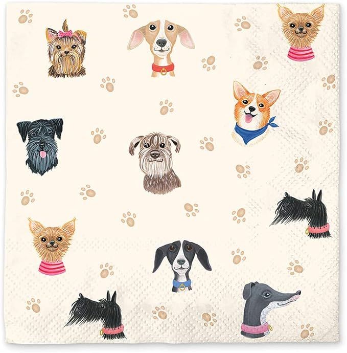 Paper Beverage Napkins by Studio Oh! - Doggone Cute - Pack of 40 - Full-Color Art - 3-Ply Strong ... | Amazon (US)