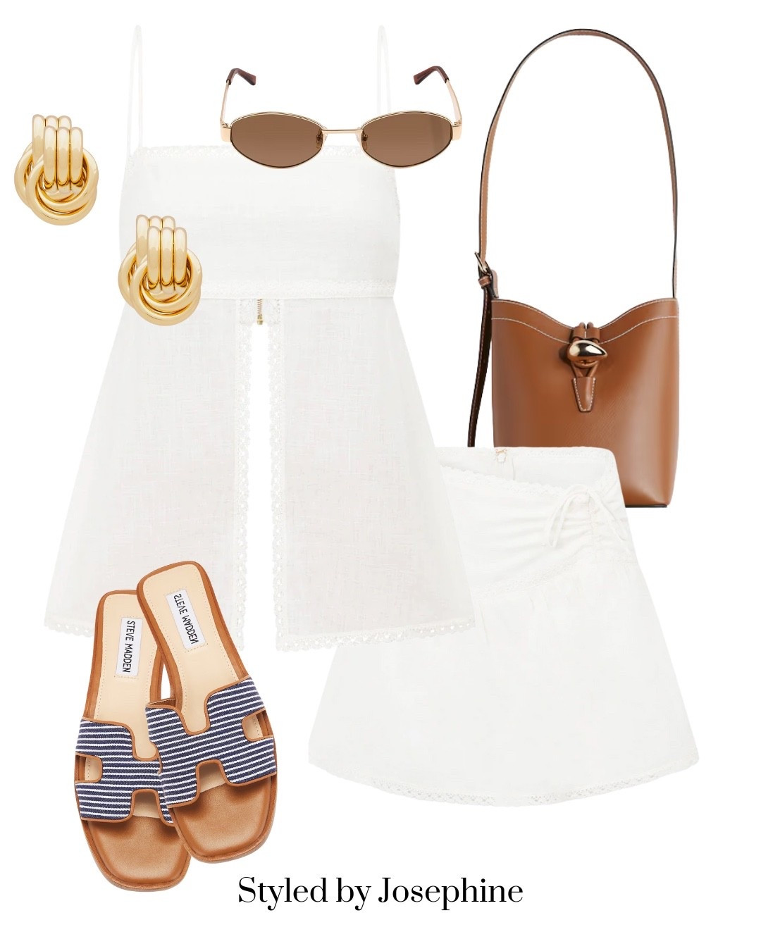 Breezy and timeless 🤍 This airy white matching set with navy striped slides is my go-to for warm beach strolls and easy brunch moments. Add a brown bucket bag and gold hoops and you’re set!

Tags: LTKStyle SummerLookbook MatchingSet NeutralOutfits VacationPacking SteveMadden ChicEssentials TravelInStyle