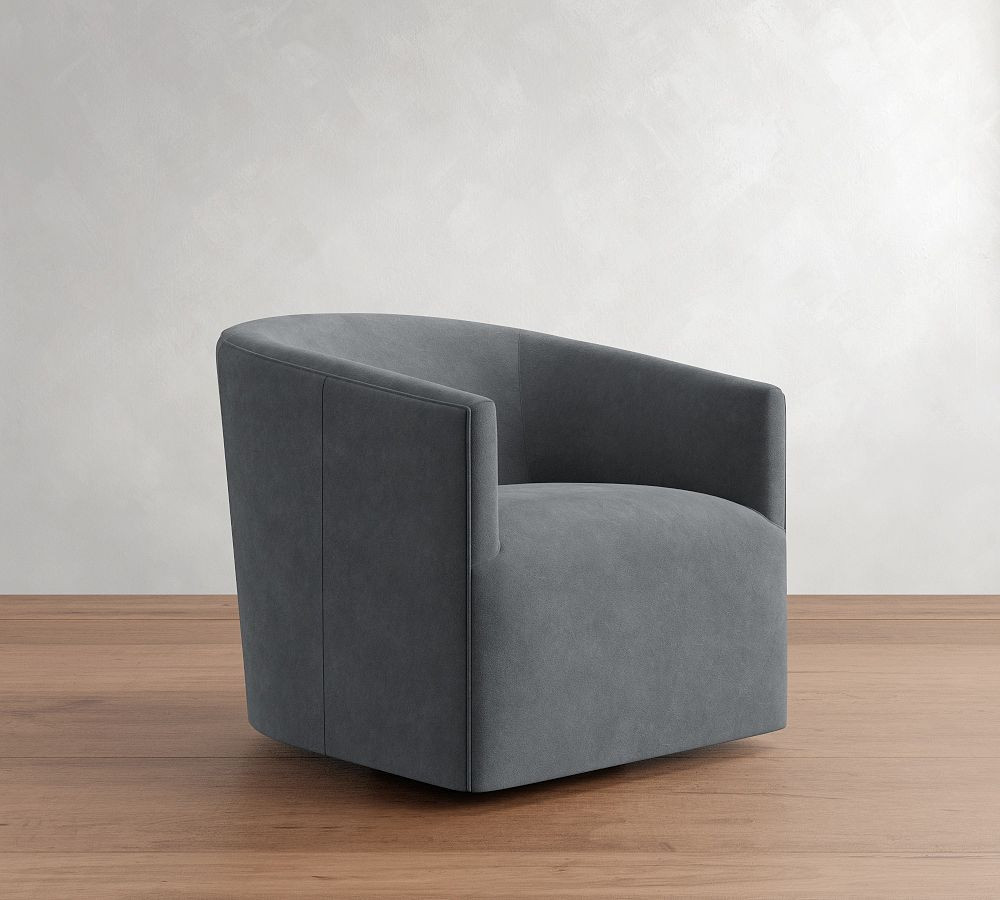 Baldwin Leather Swivel Chair | Pottery Barn (US)