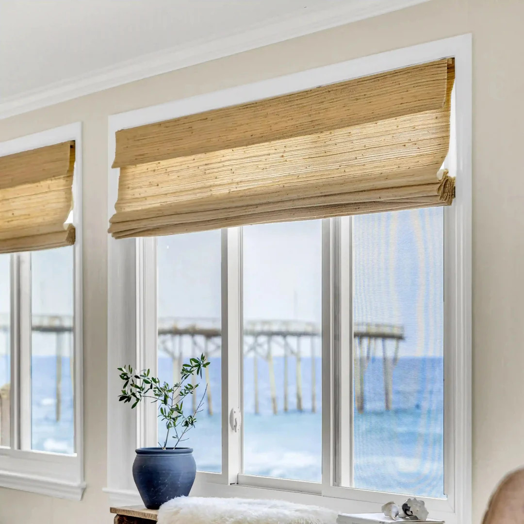 Natural Ramie Bamboo Woven Shade - Beige | TWOPAGES