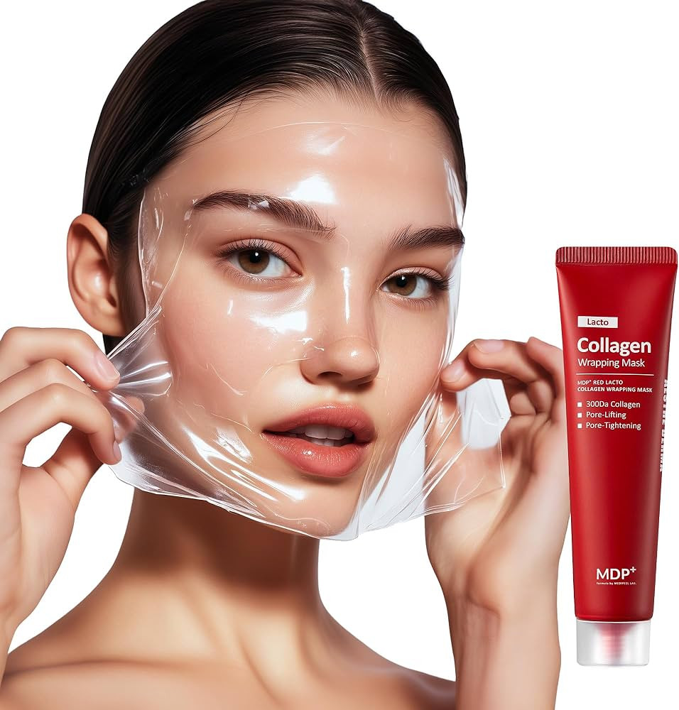 MDP+ Red Lacto Collagen Wrapping Mask | Glowy, Skin Elasticity, Hydrating, 2.36oz/70ml, Peel-Off ... | Amazon (US)