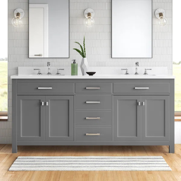 Atencio 72" Double Bathroom Vanity Set | Wayfair North America